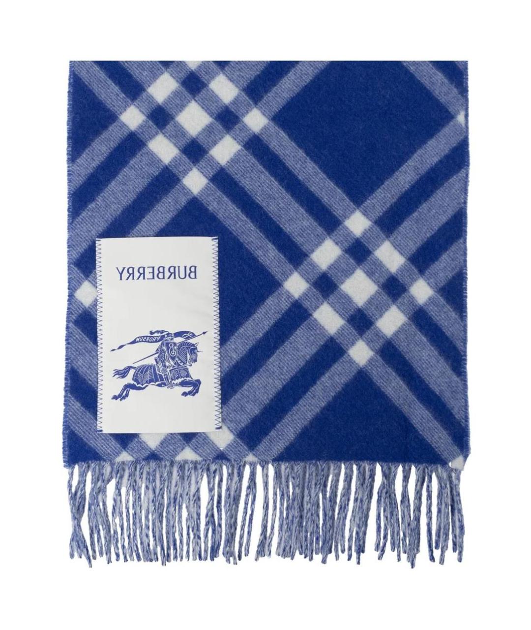 BURBERRY Синий кашемировый шарф, фото 2
