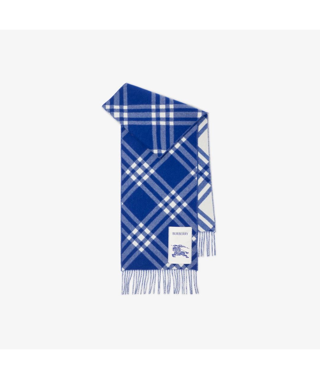 BURBERRY Синий кашемировый шарф, фото 3