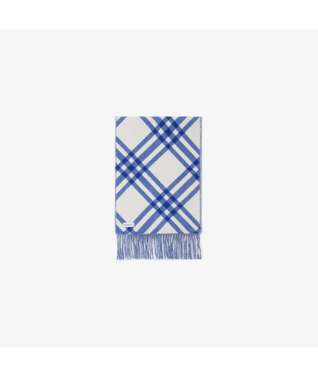 BURBERRY Синий кашемировый шарф, фото 4