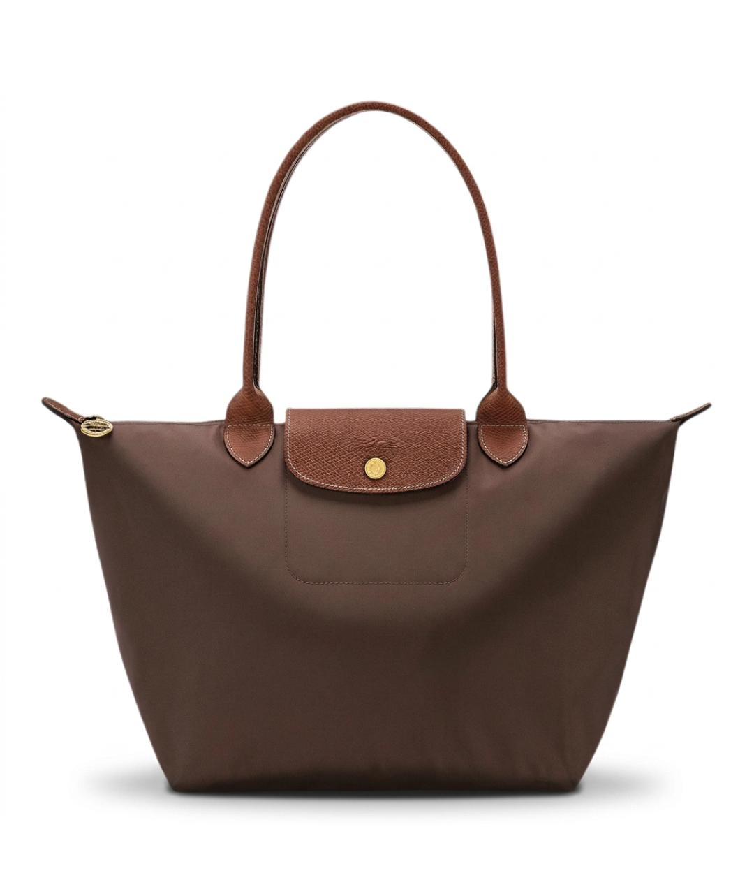 LONGCHAMP Коричневая тканевая сумка через плечо, фото 6