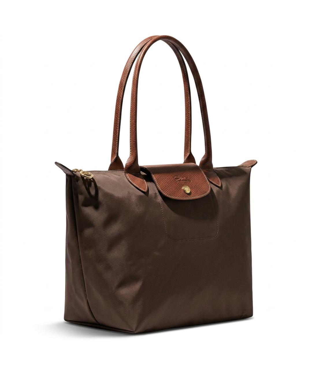 LONGCHAMP Коричневая тканевая сумка через плечо, фото 2