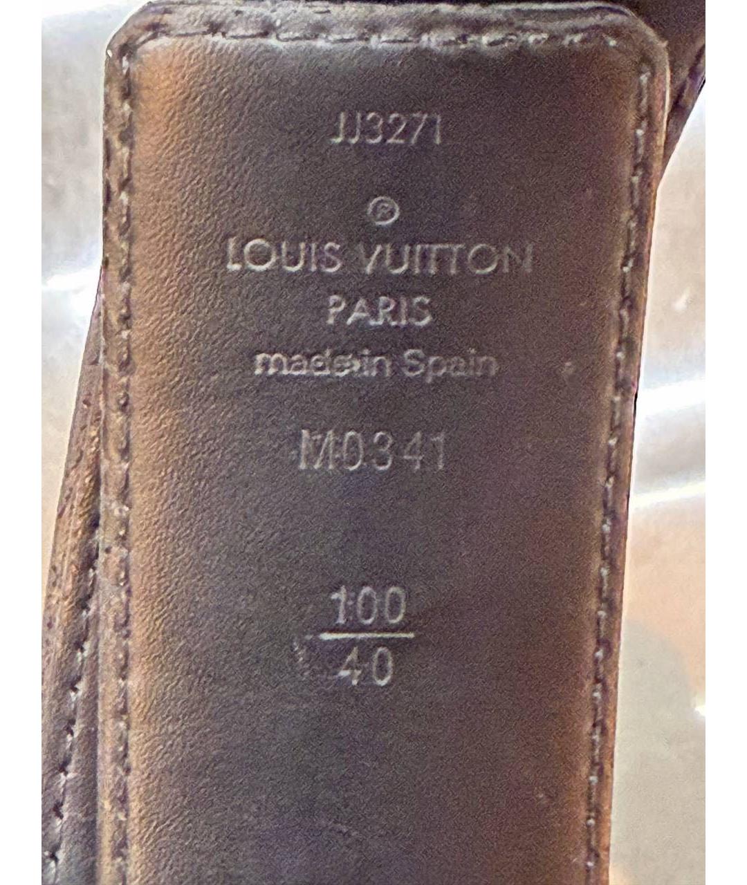 LOUIS VUITTON Черный кожаный ремень, фото 4