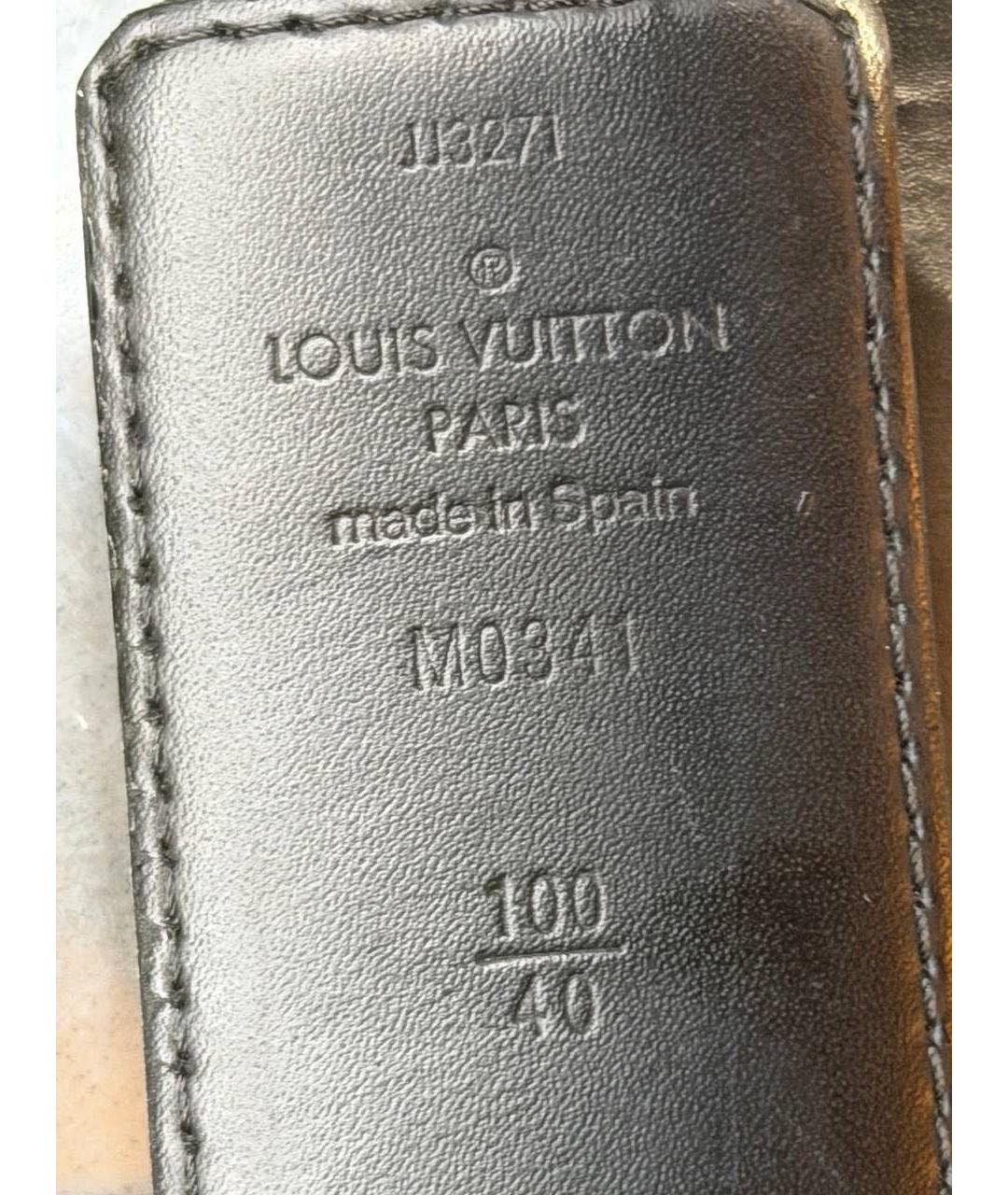 LOUIS VUITTON Черный кожаный ремень, фото 5