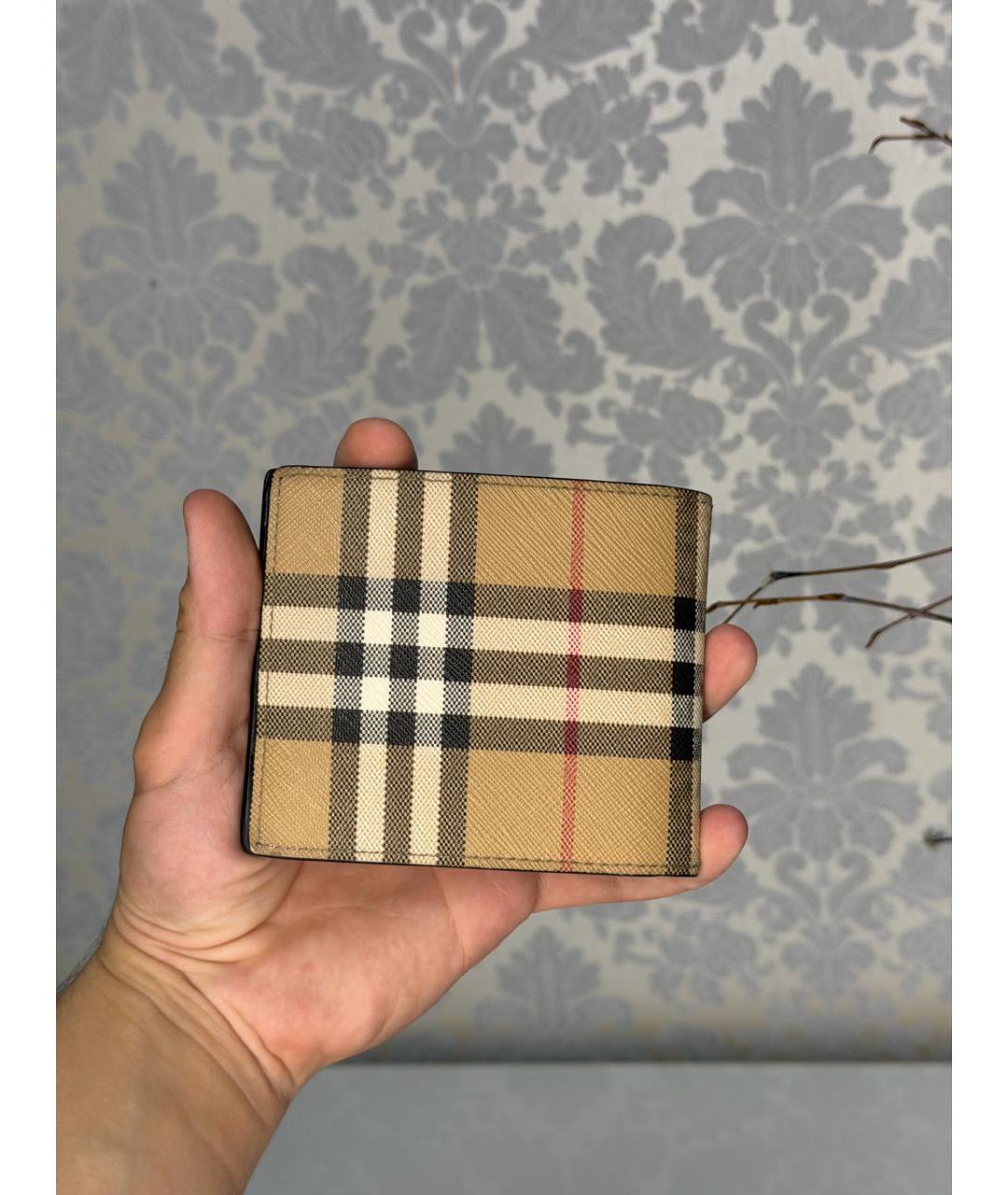 BURBERRY Бежевый кожаный кошелек, фото 2