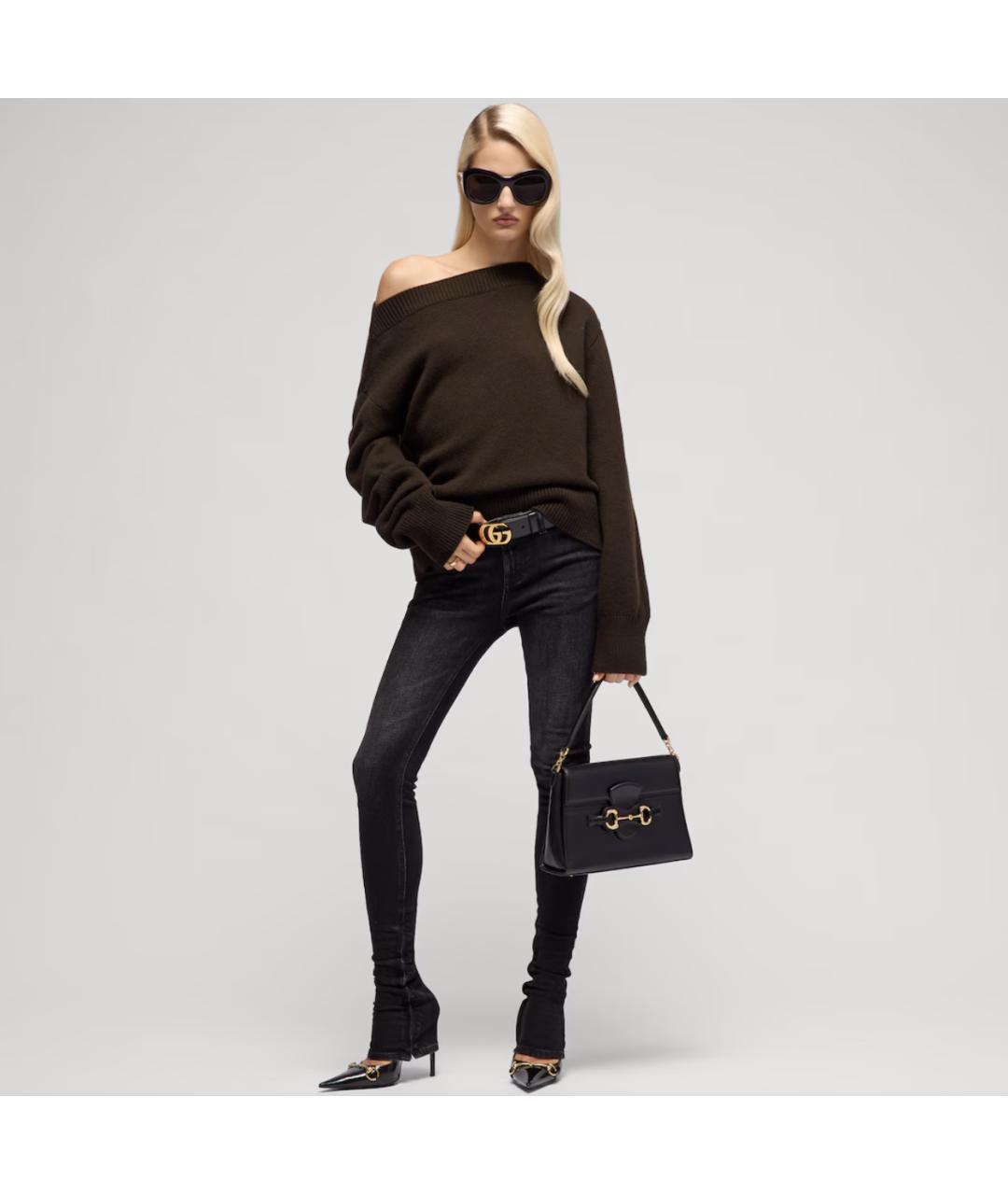 GUCCI Коричневый шерстяной джемпер / свитер, фото 4