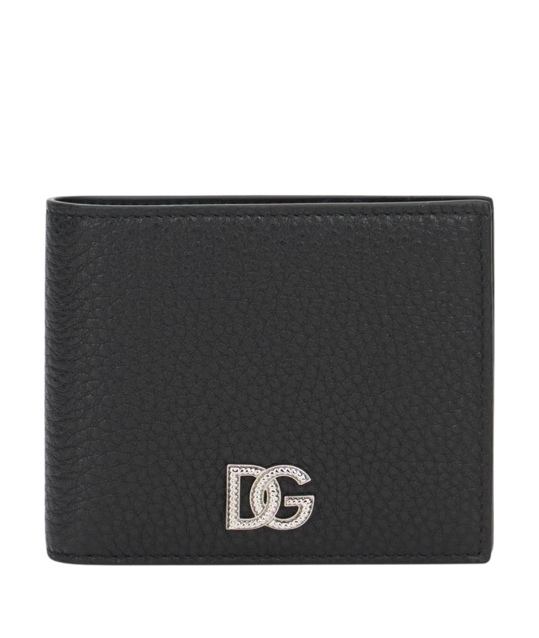 DOLCE&GABBANA Черный кожаный кошелек, фото 1