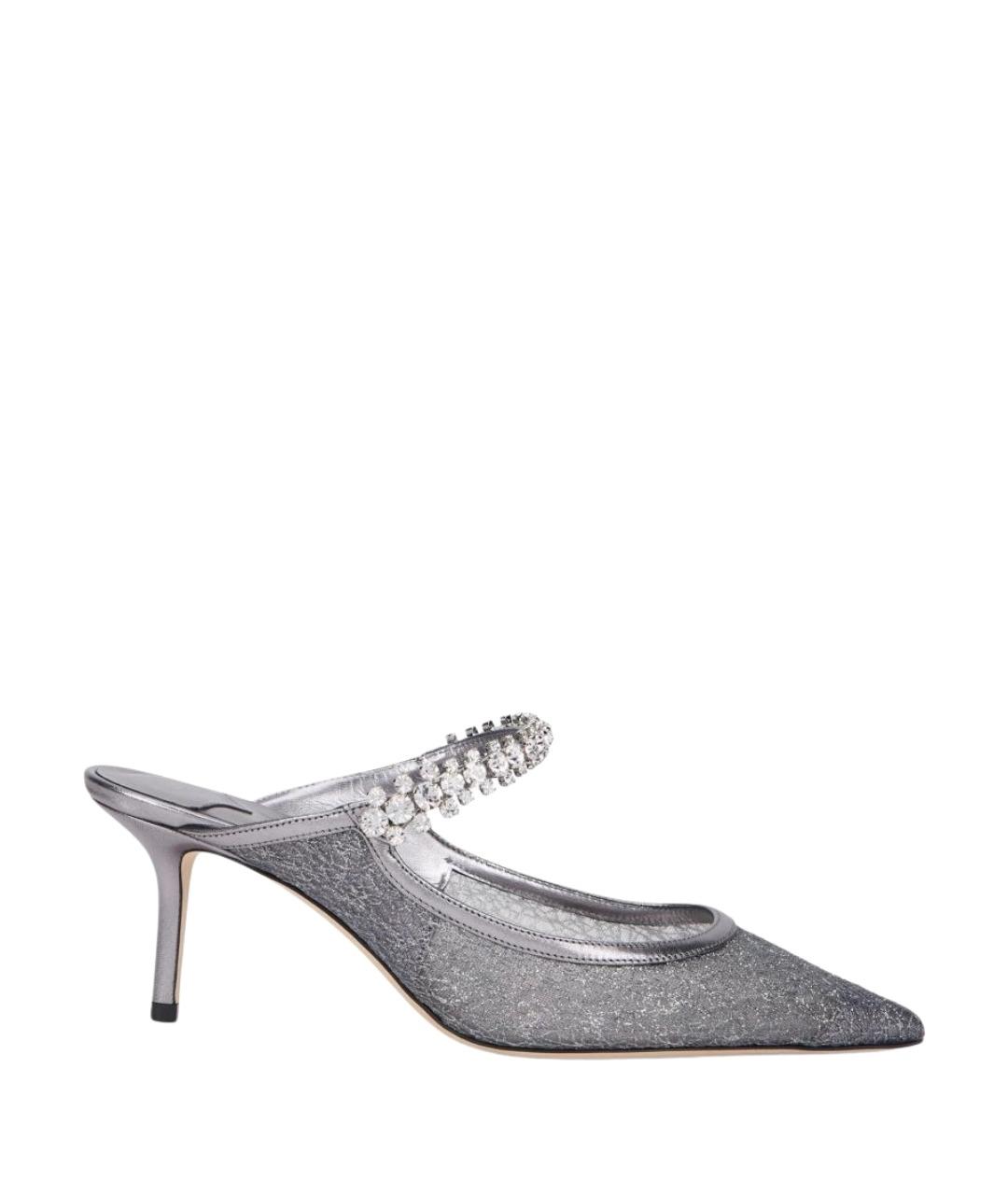 JIMMY CHOO Серебряные мюли, фото 1