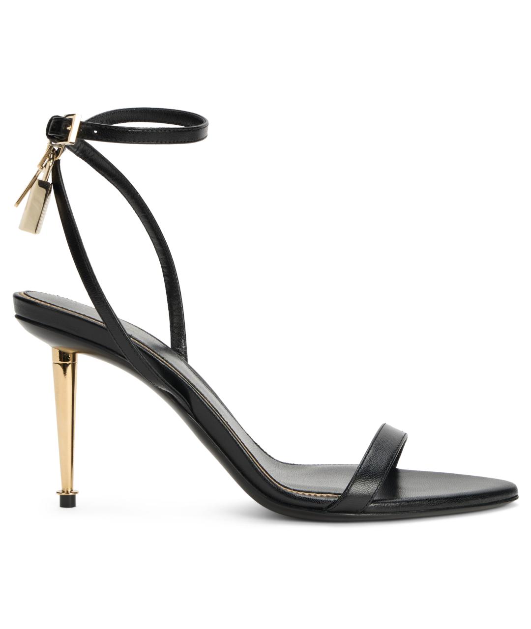 TOM FORD Черные кожаные босоножки, фото 2