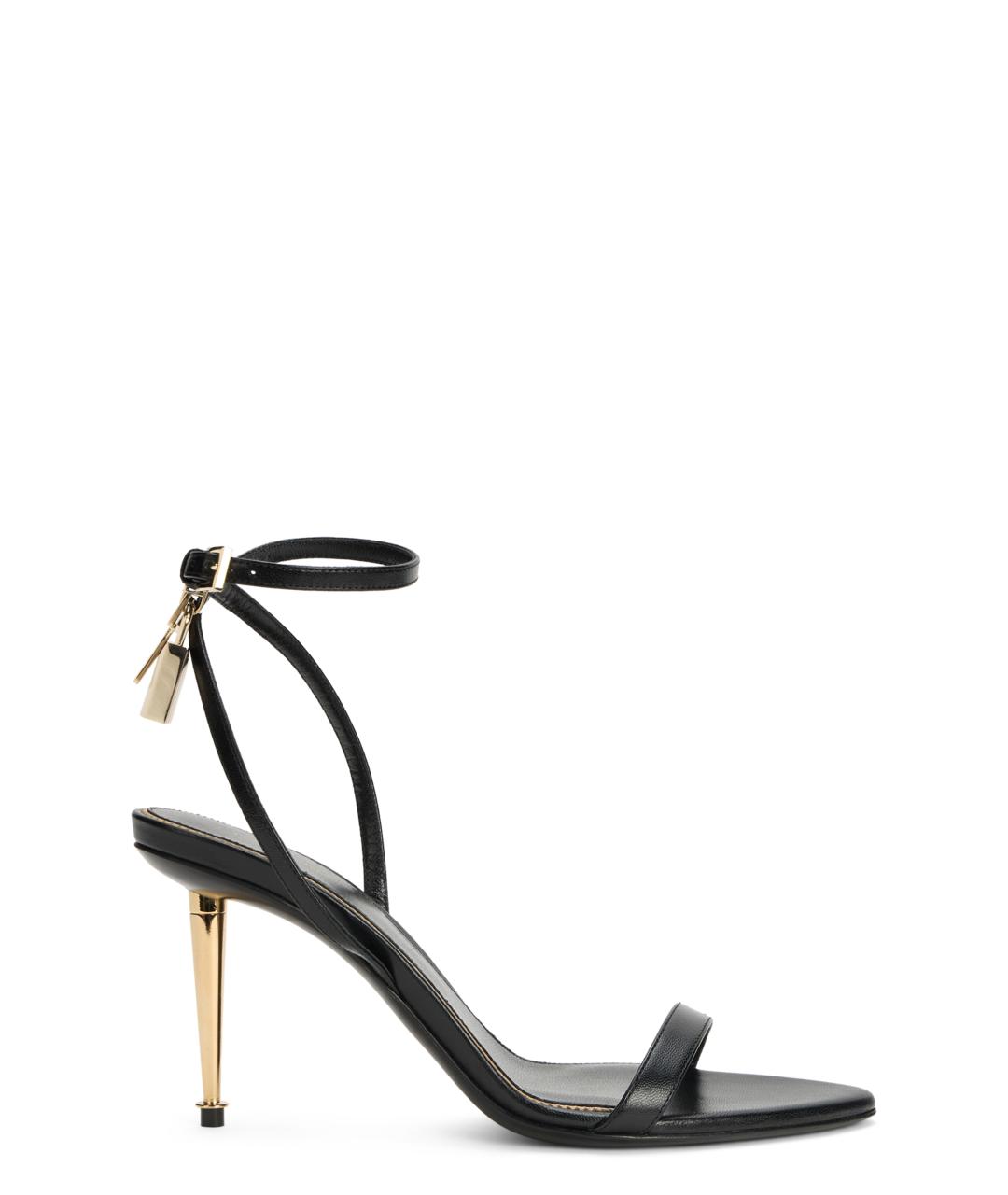 TOM FORD Черные кожаные босоножки, фото 5