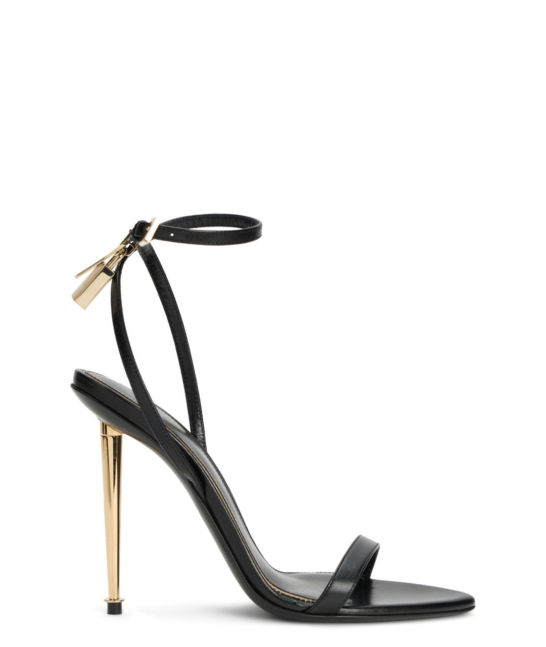 TOM FORD Черные кожаные босоножки, фото 5