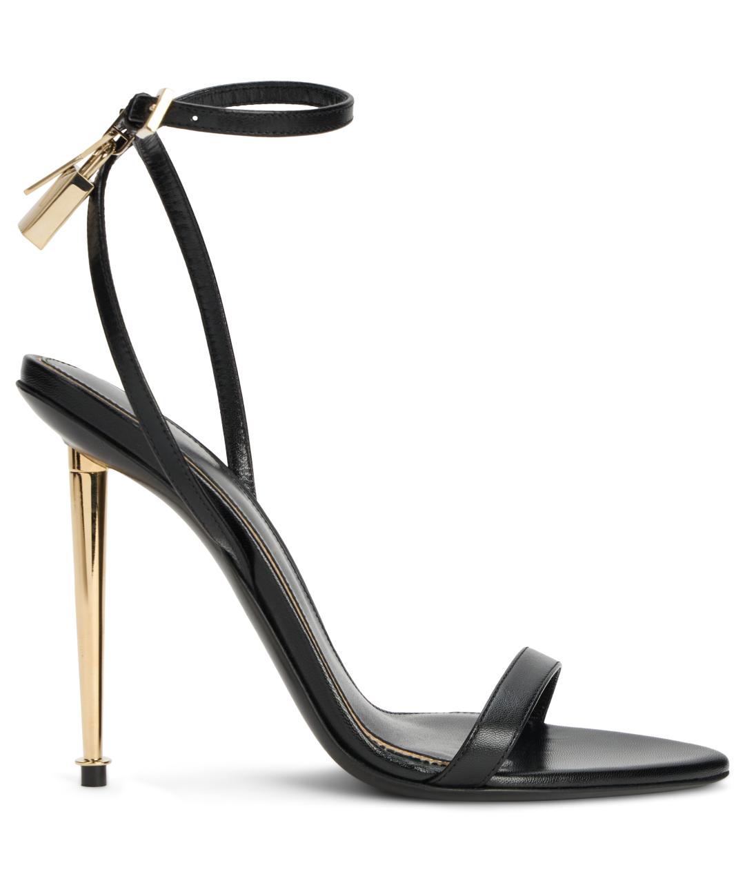 TOM FORD Черные кожаные босоножки, фото 2