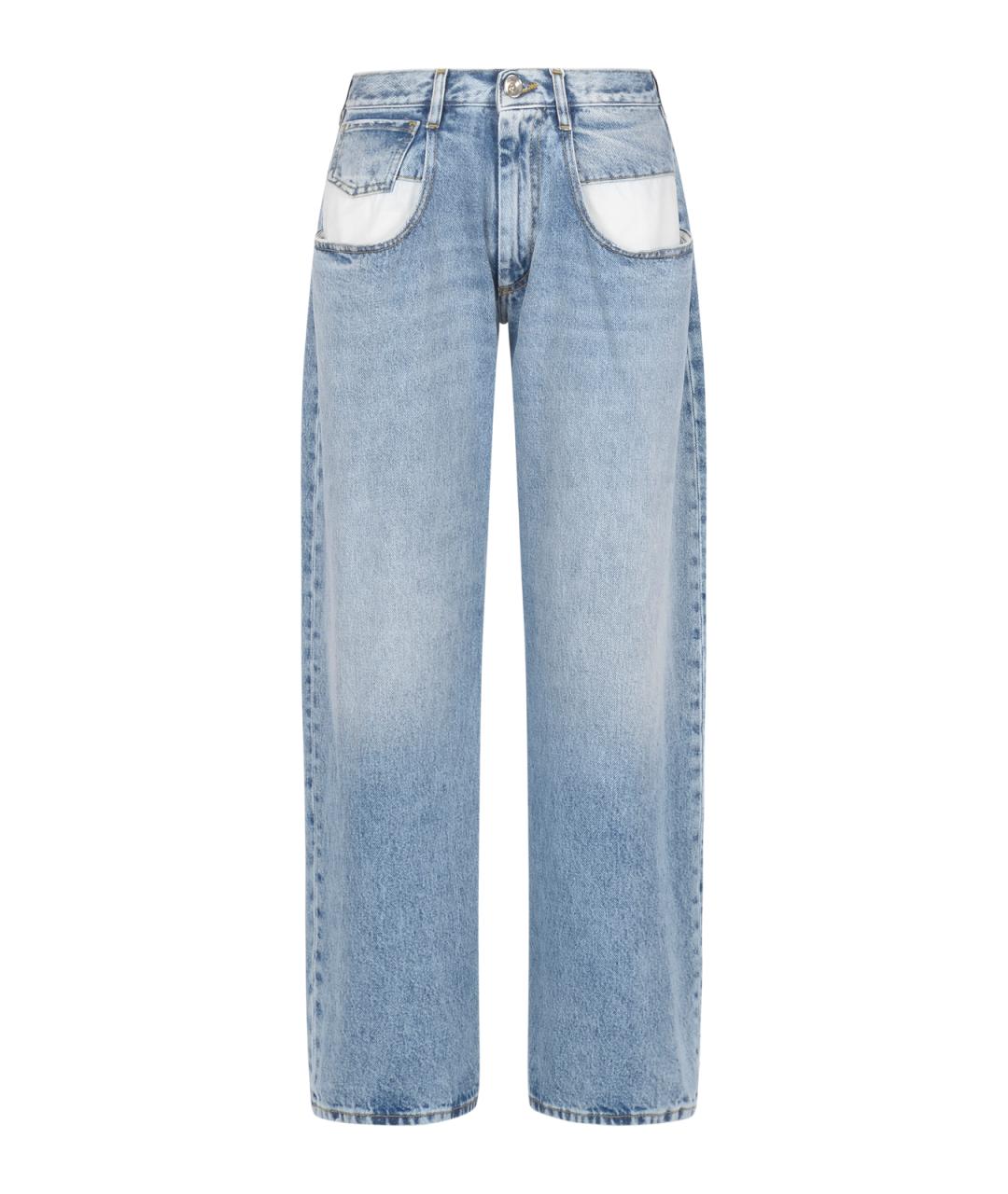 MAISON MARGIELA Синие хлопковые прямые джинсы, фото 2