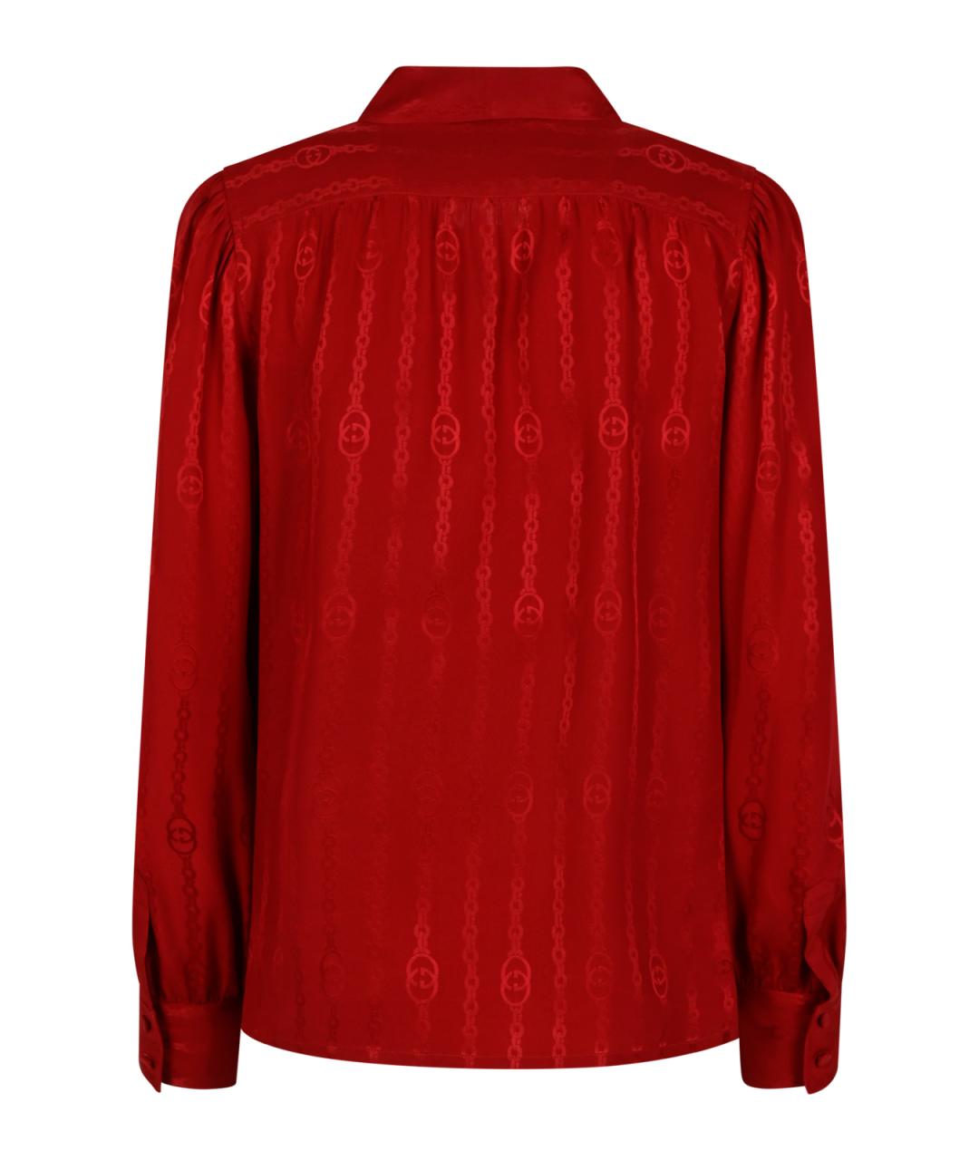 GUCCI Красная шелковая рубашка, фото 2