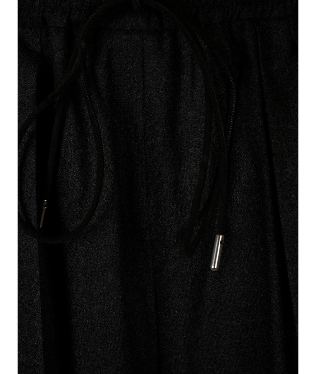 MAX MARA Антрацитовые шерстяные брюки широкие, фото 3