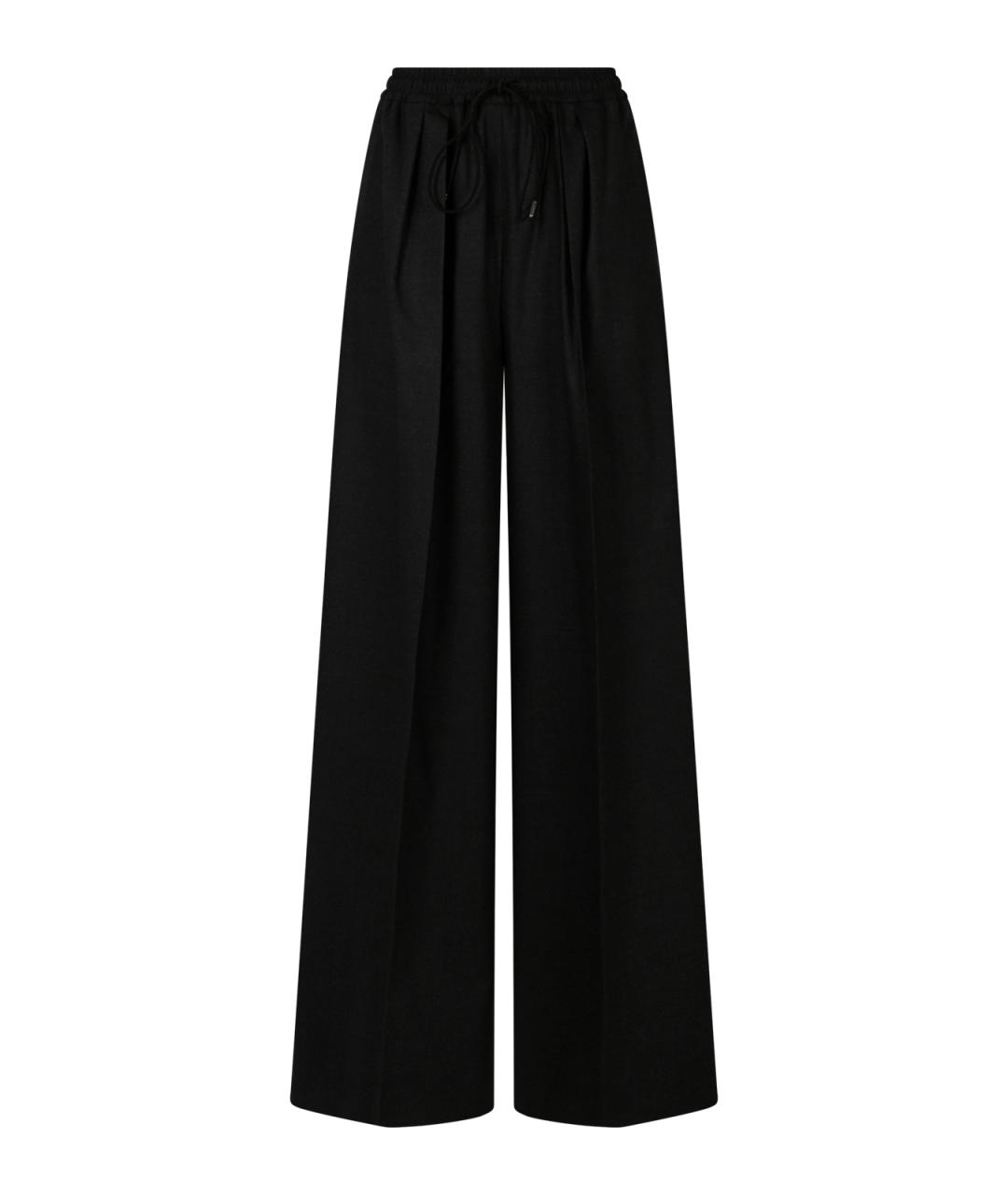 MAX MARA Антрацитовые шерстяные брюки широкие, фото 1