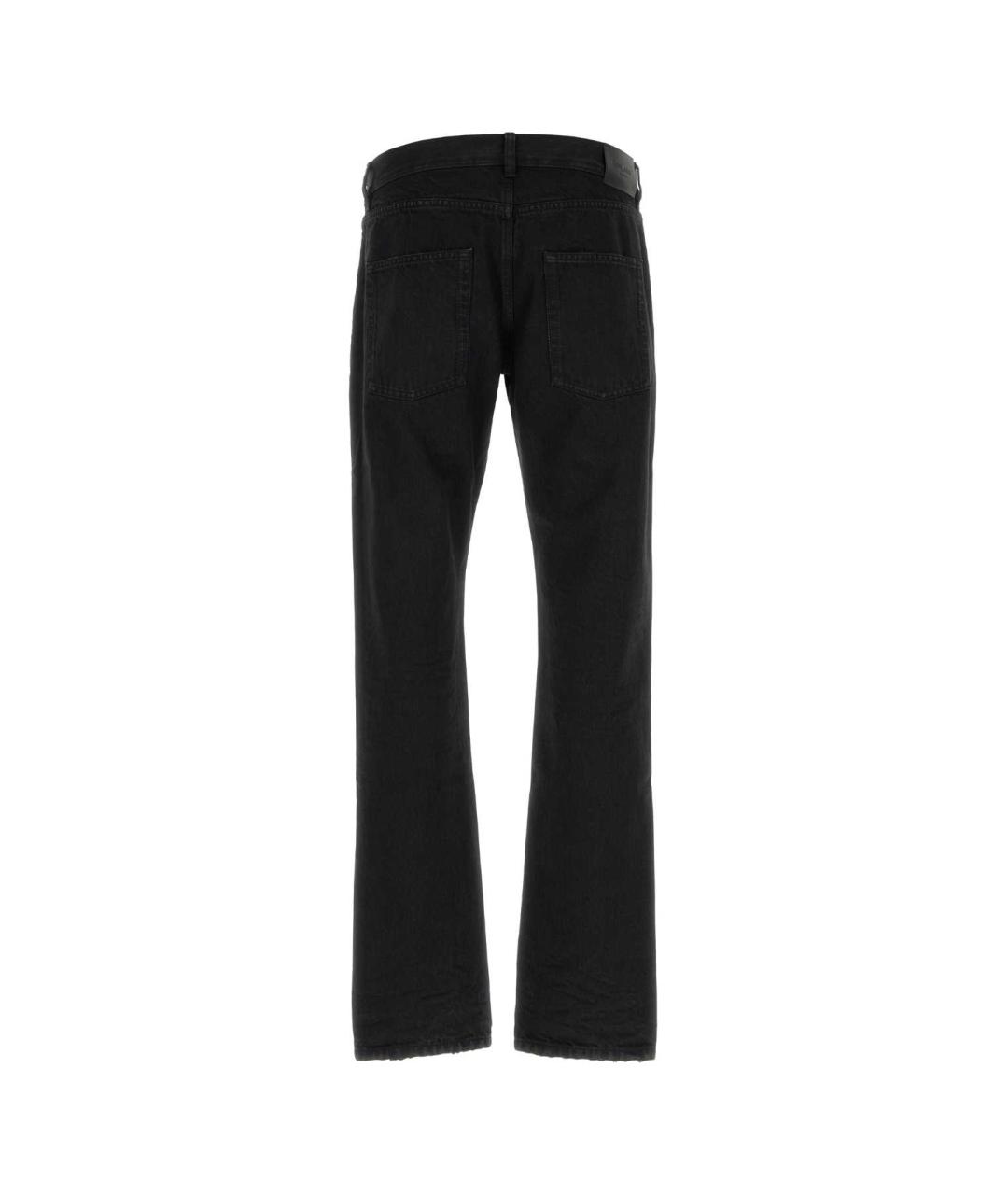 SAINT LAURENT Черные хлопковые прямые джинсы, фото 2