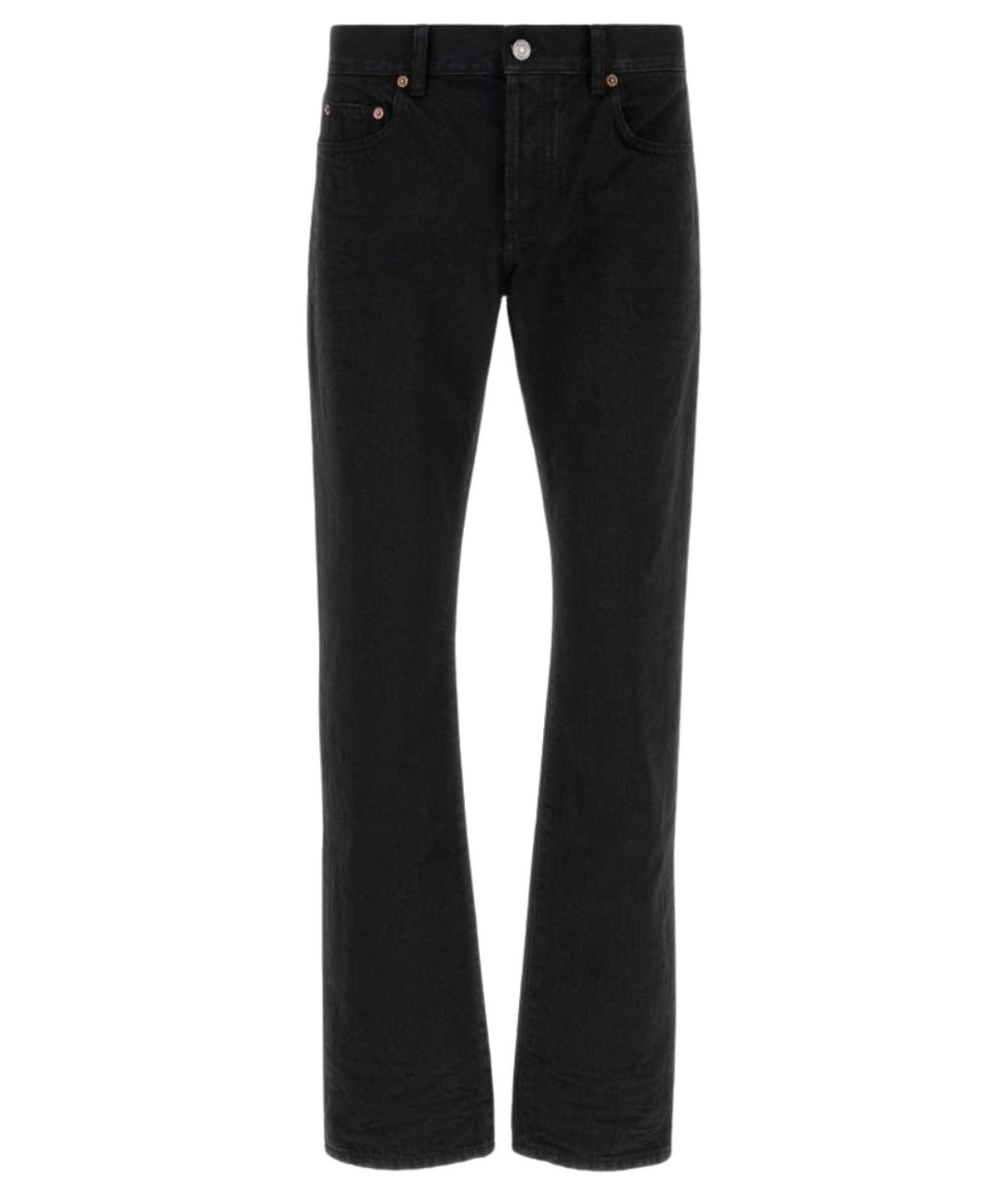 SAINT LAURENT Черные хлопковые прямые джинсы, фото 1