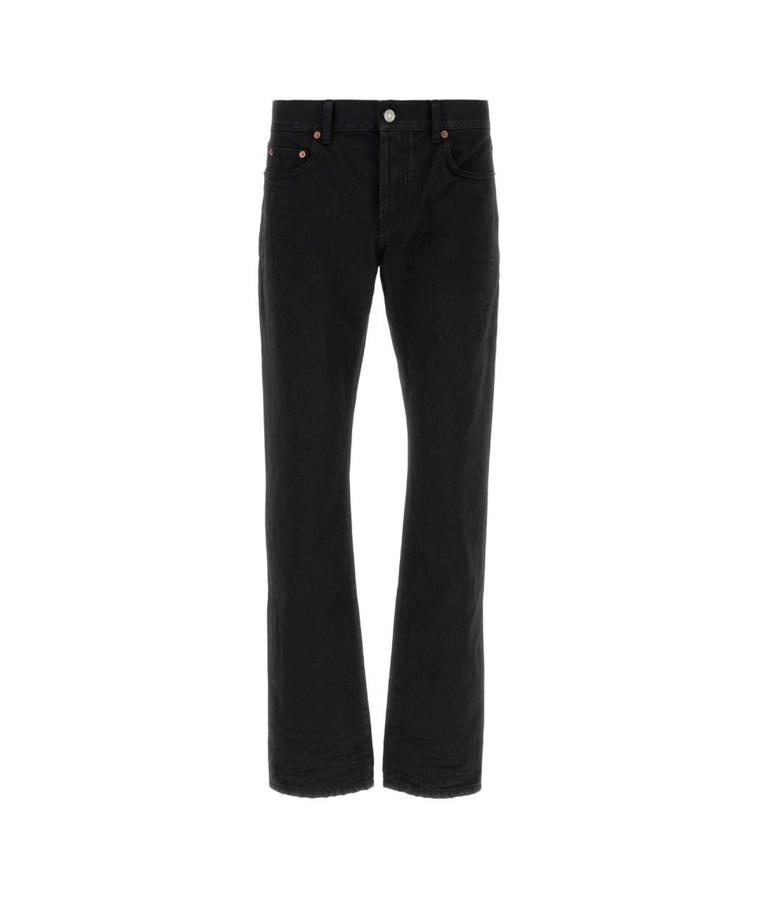 SAINT LAURENT Черные хлопковые прямые джинсы, фото 3