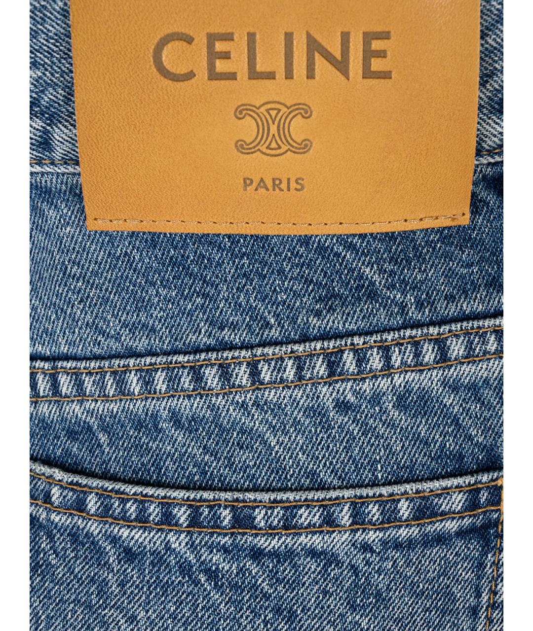 CELINE Синие хлопковые джинсы клеш, фото 3