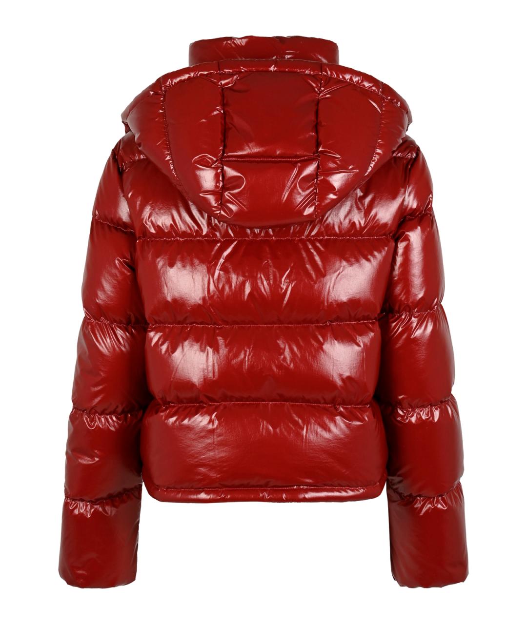 MONCLER Красный синтетический пуховик, фото 2