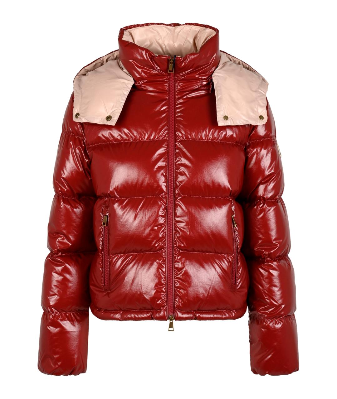 MONCLER Красный синтетический пуховик, фото 1