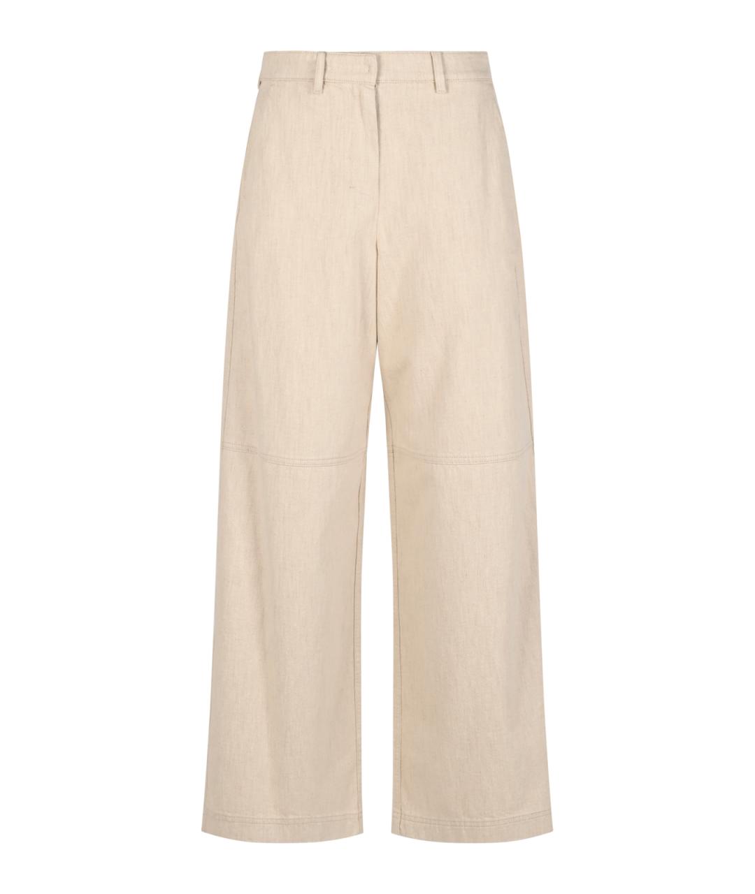 'S MAX MARA Бежевые прямые брюки, фото 1