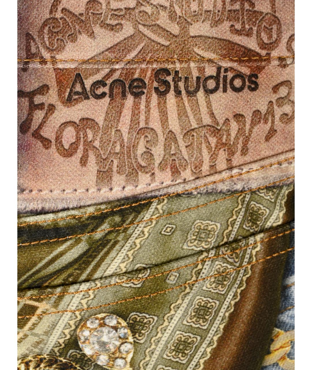 ACNE STUDIOS Голубые хлопковые прямые джинсы, фото 3
