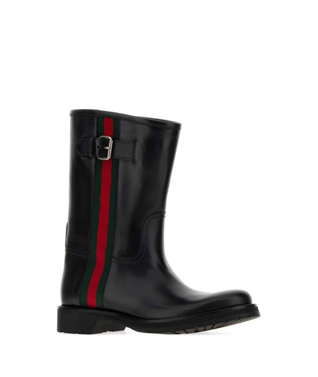 GUCCI Черные кожаные низкие ботинки, фото 2