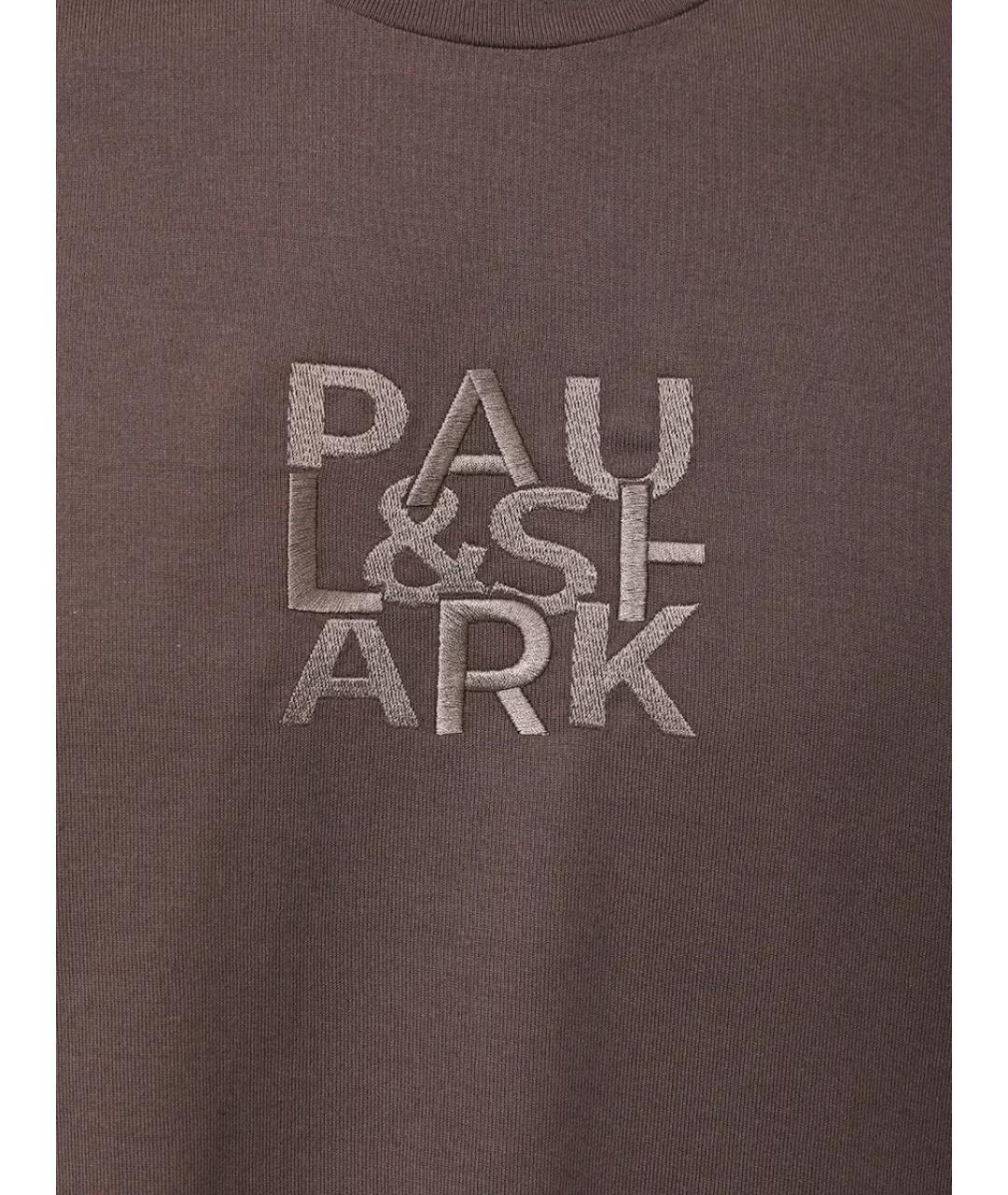 PAUL & SHARK Коричневая хлопковая футболка, фото 6