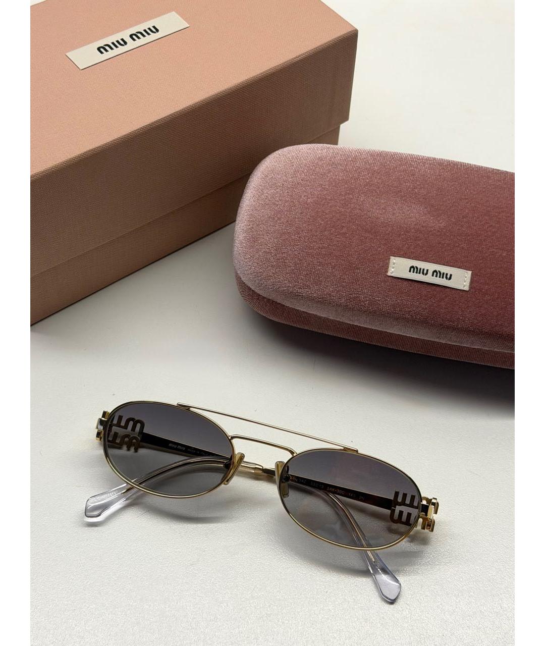 MIU MIU Металлические солнцезащитные очки, фото 8