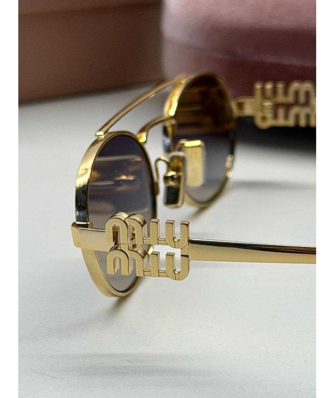 MIU MIU Металлические солнцезащитные очки, фото 3