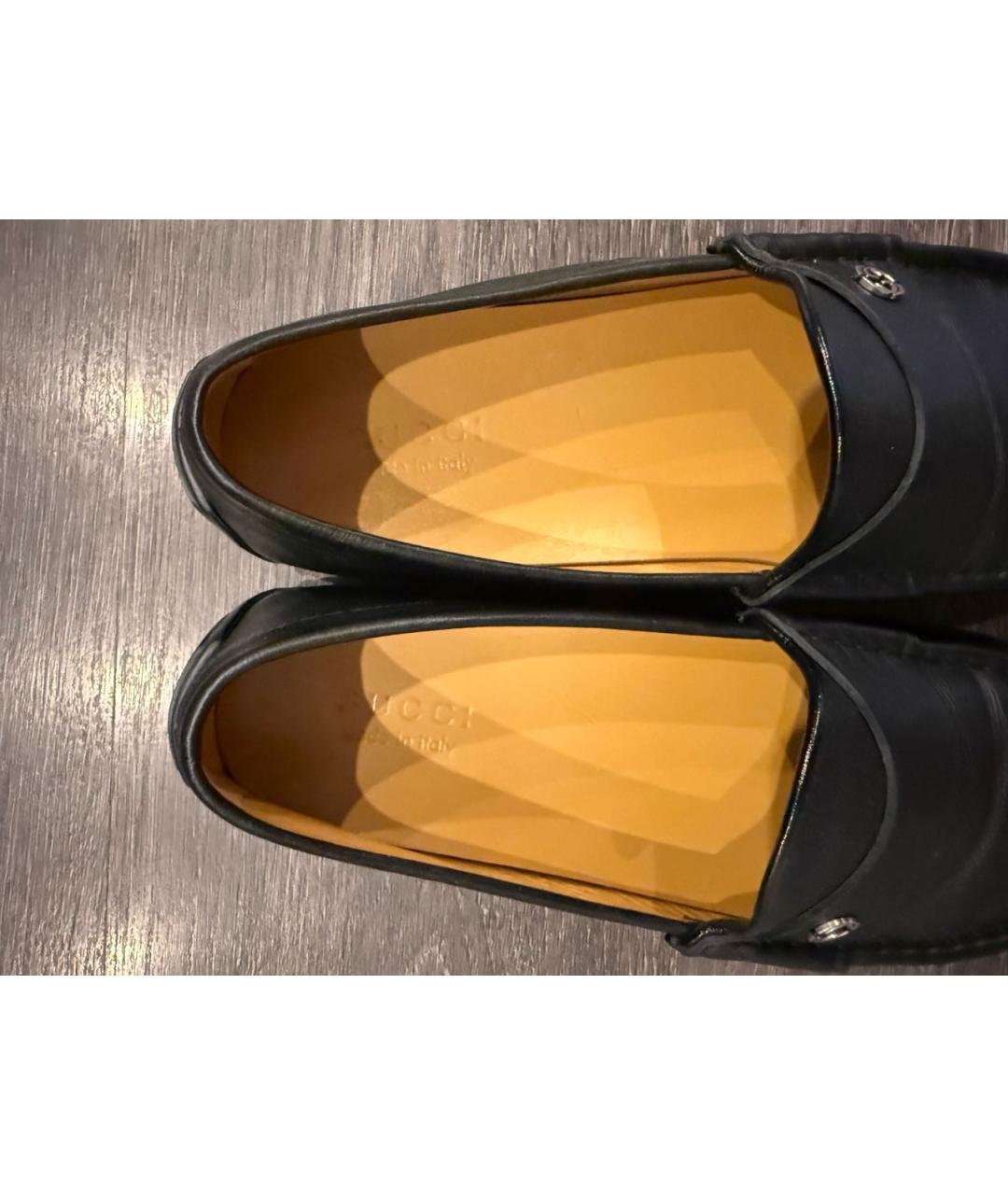 GUCCI Черные кожаные туфли, фото 2
