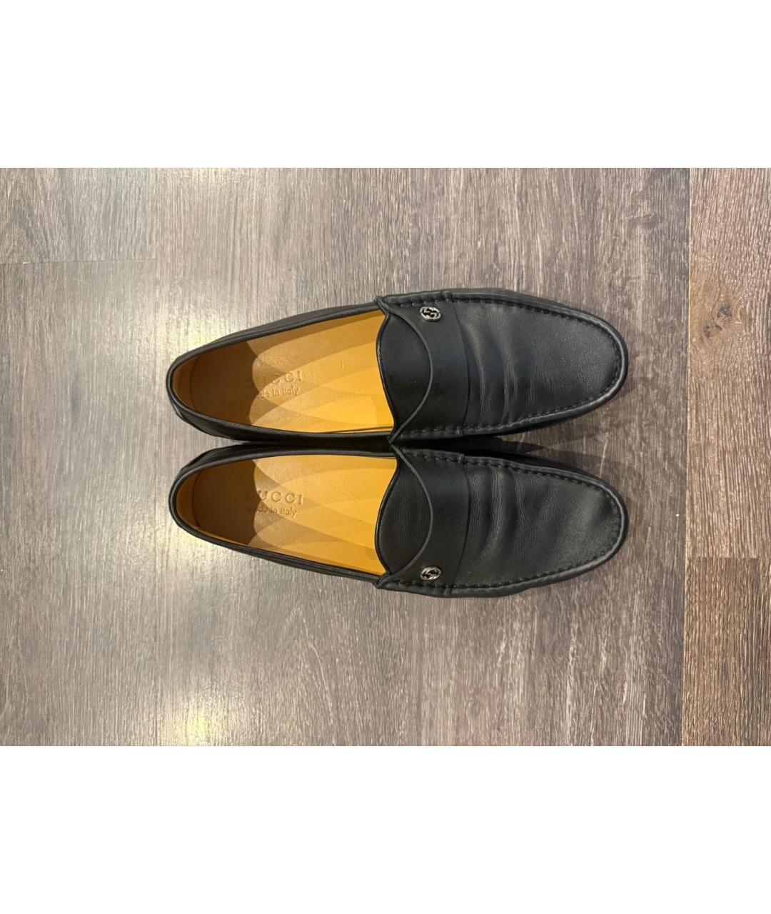 GUCCI Черные кожаные туфли, фото 4