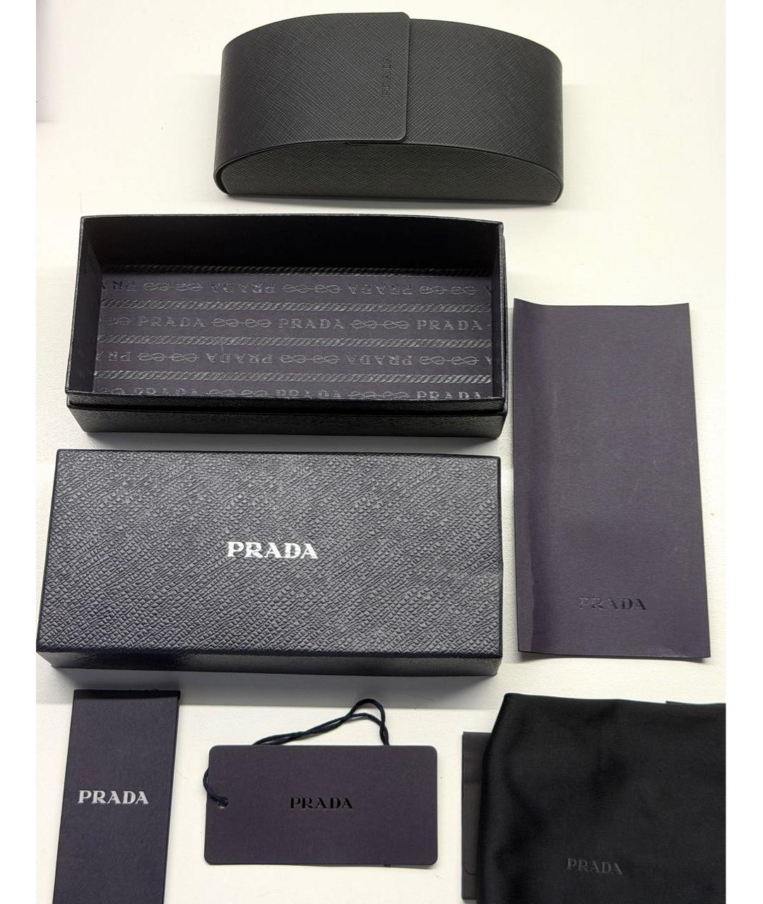 PRADA Антрацитовые металлические солнцезащитные очки, фото 4
