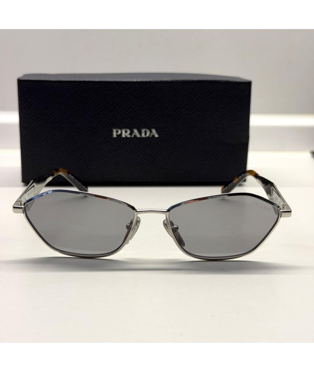 PRADA Антрацитовые металлические солнцезащитные очки, фото 9