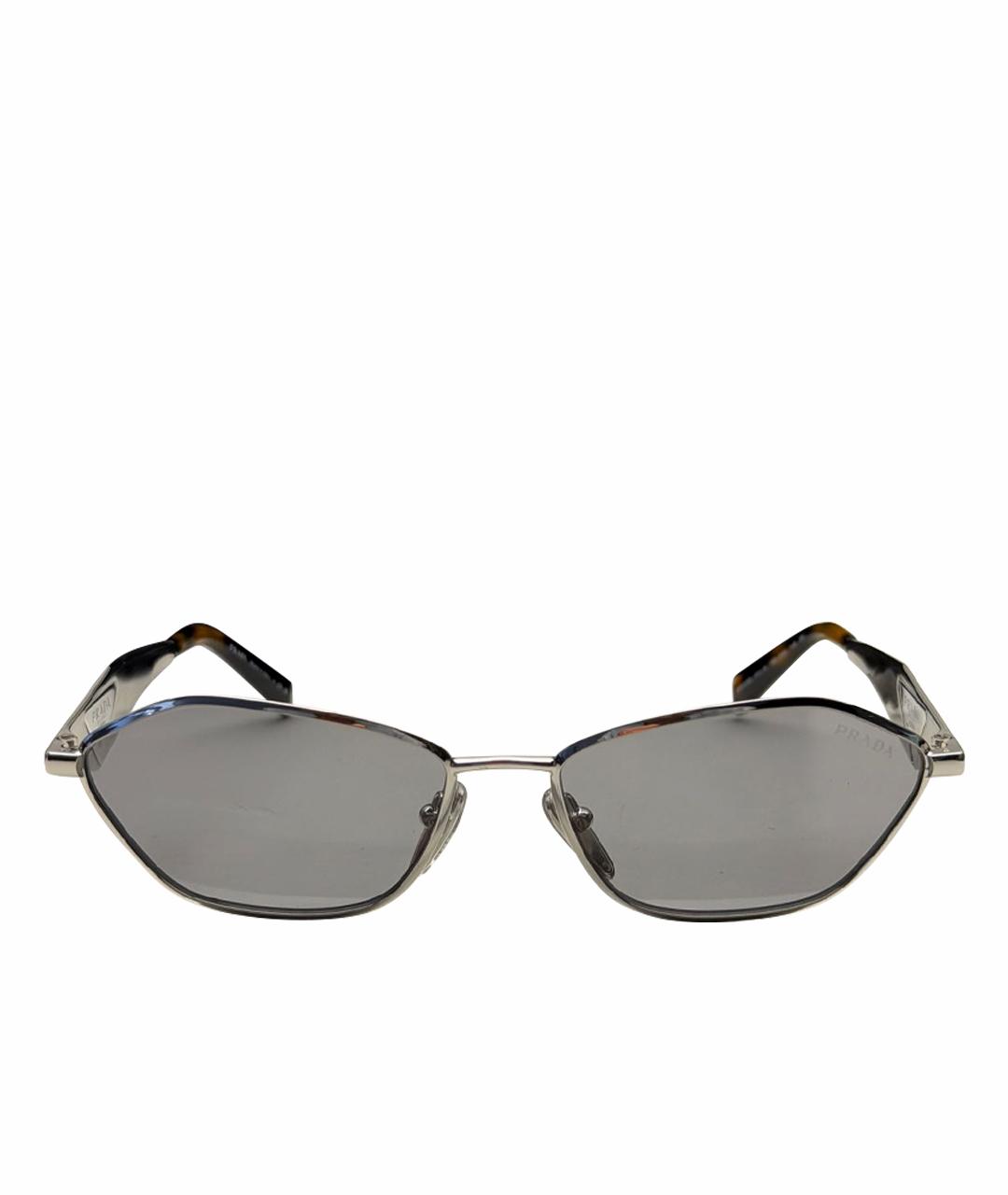 PRADA Антрацитовые металлические солнцезащитные очки, фото 1