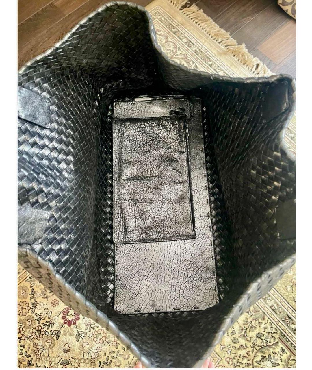 BOTTEGA VENETA Серая кожаная сумка тоут, фото 2