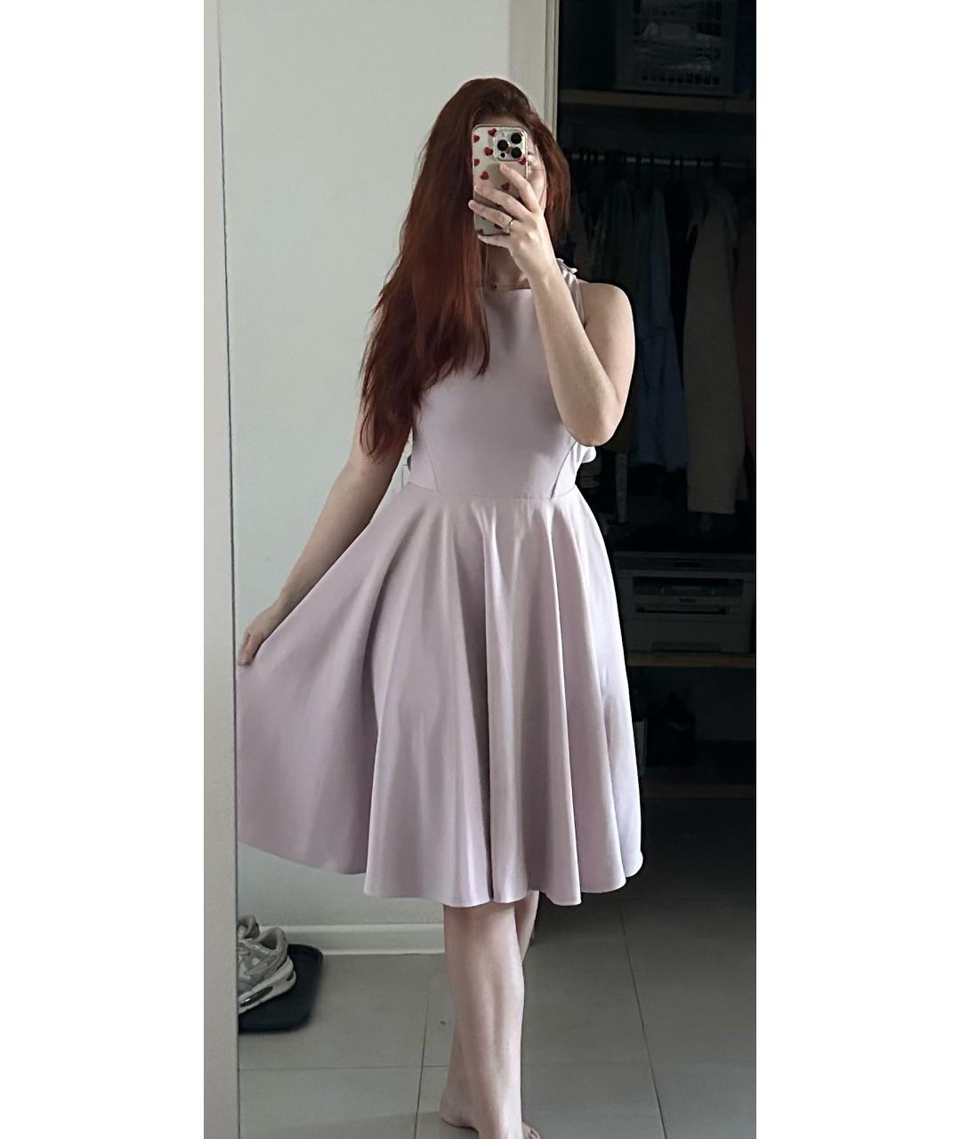 CHRISTIAN DIOR Фиолетовое вискозное коктейльное платье, фото 4