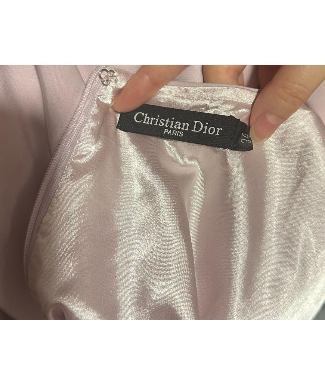 CHRISTIAN DIOR Фиолетовое вискозное коктейльное платье, фото 3