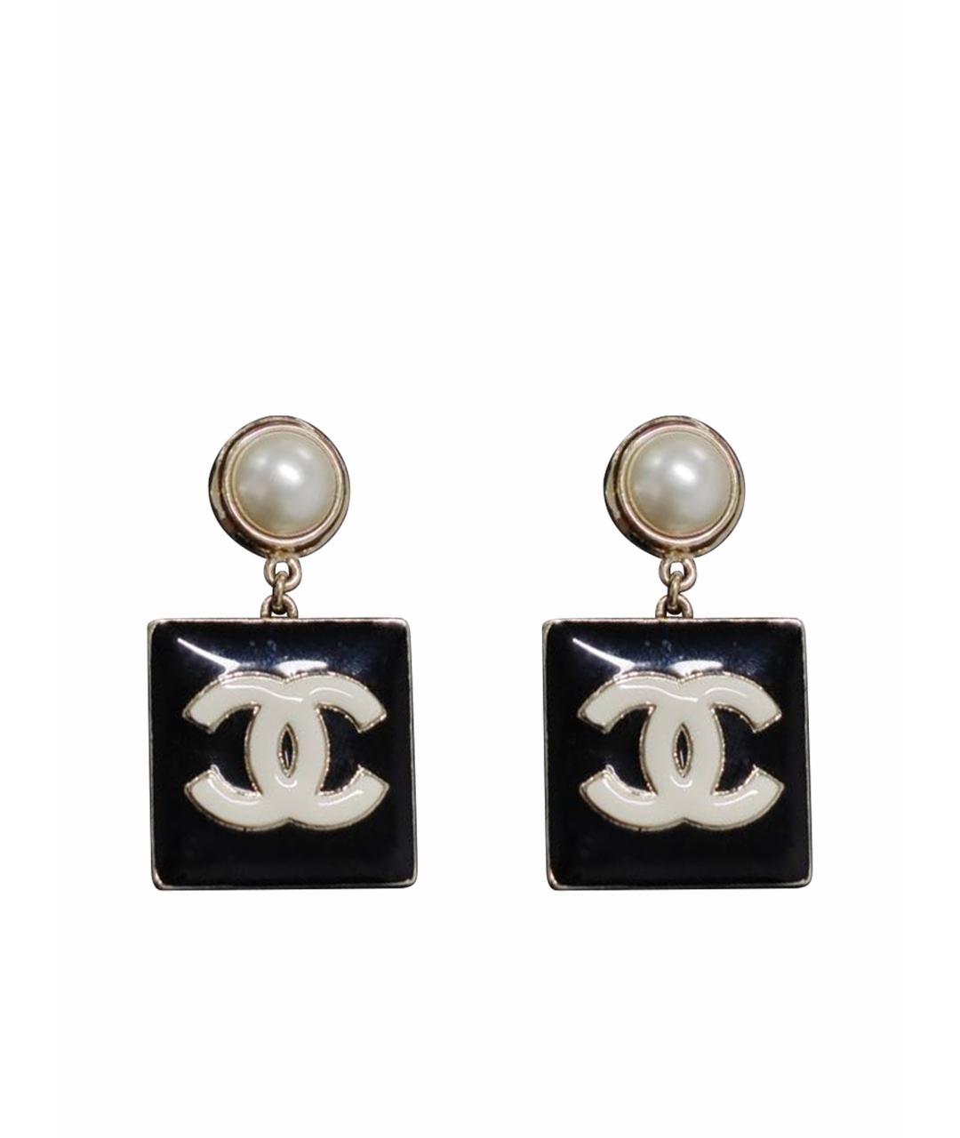 CHANEL Черные серьги, фото 1