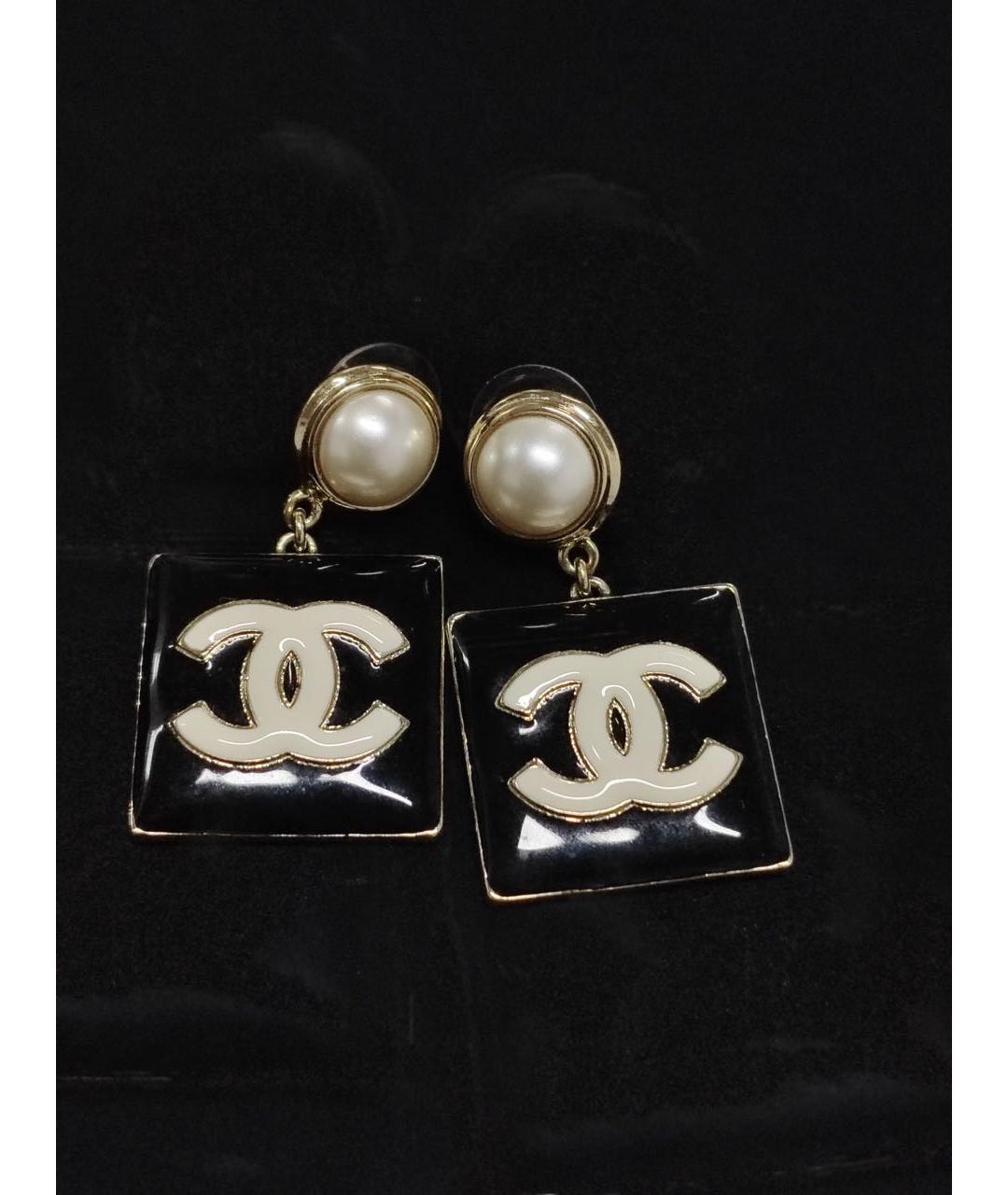 CHANEL Черные серьги, фото 2