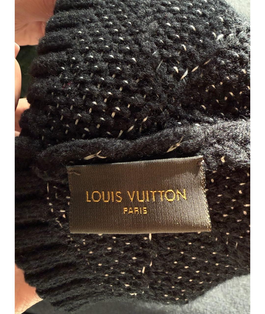 LOUIS VUITTON Черная шерстяная шапка, фото 4