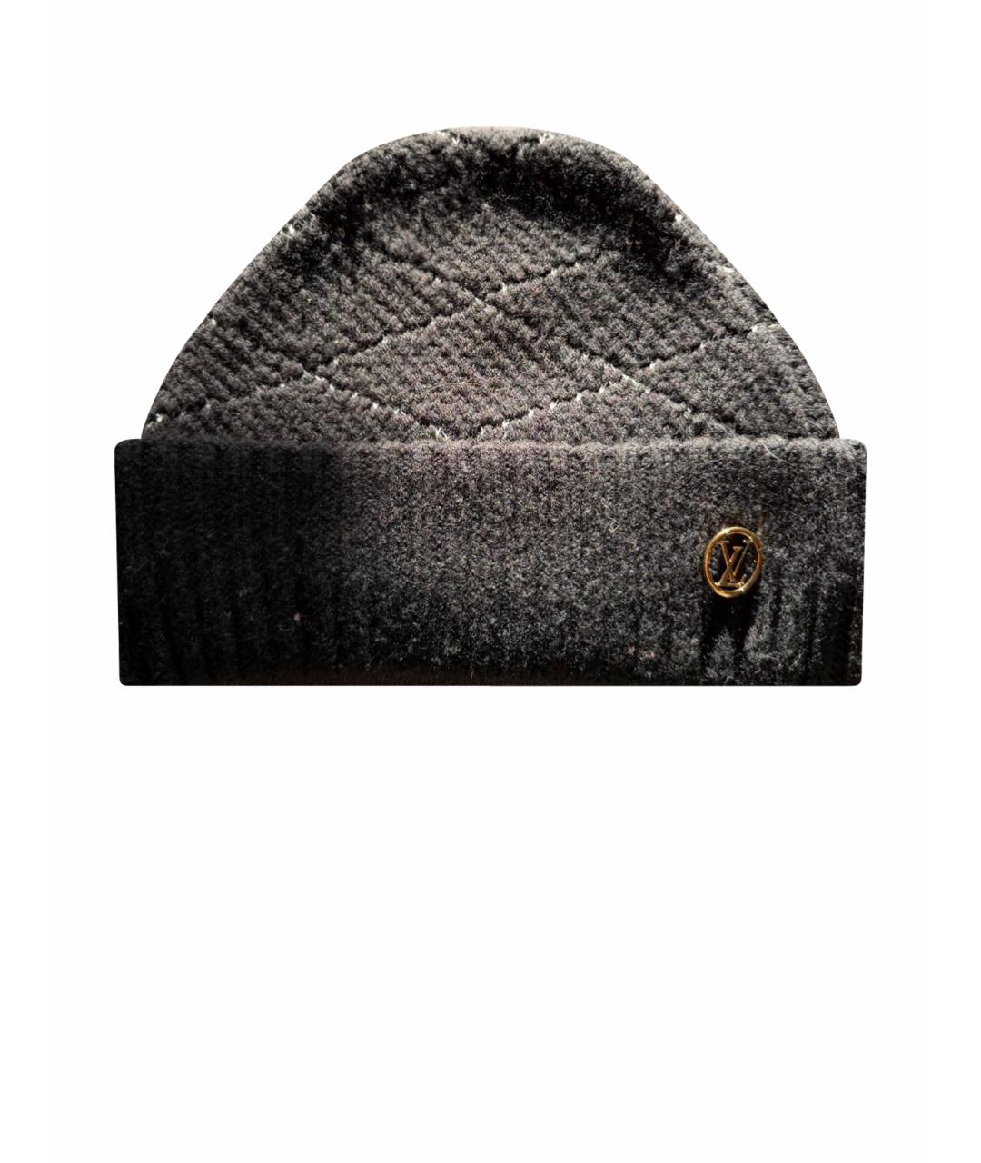 LOUIS VUITTON Черная шерстяная шапка, фото 1