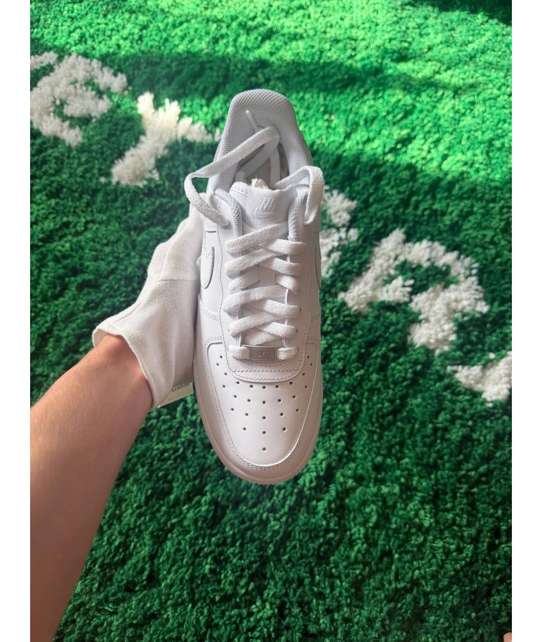NIKE Белые низкие кроссовки / кеды из искусственной кожи, фото 2