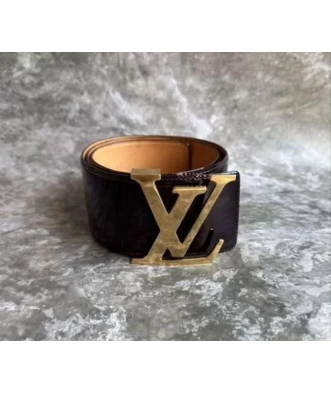 LOUIS VUITTON Бордовый ремень из лакированной кожи, фото 6