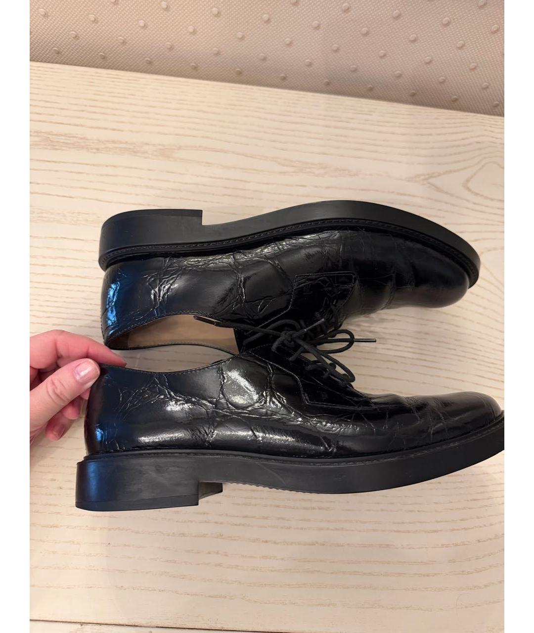 TOD'S Черные кожаные лоферы, фото 8