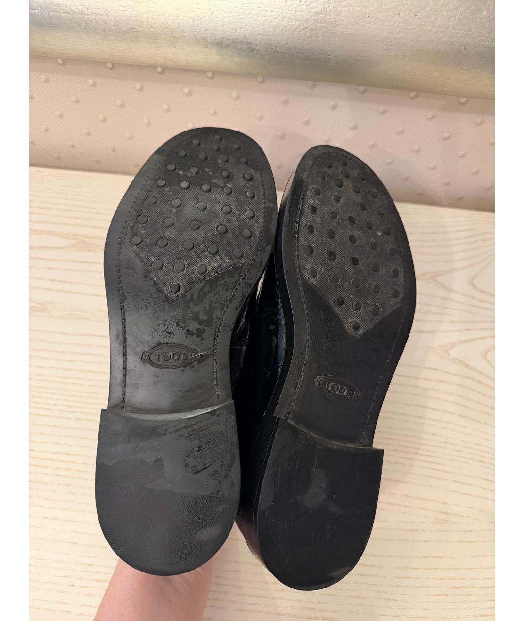TOD'S Черные кожаные лоферы, фото 5