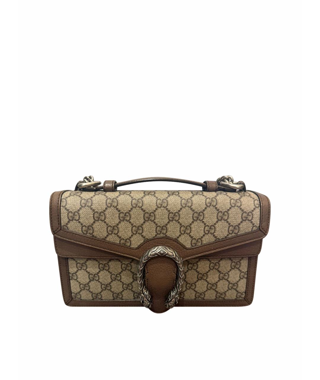 GUCCI Коричневая сумка через плечо из канвы, фото 1