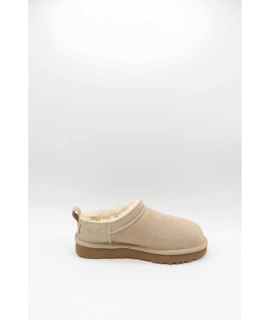 UGG Бежевые замшевые сабо, фото 4