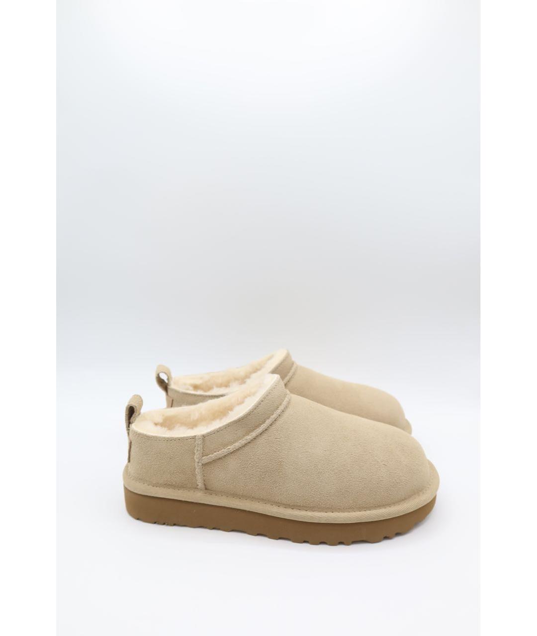 UGG Бежевые замшевые сабо, фото 5